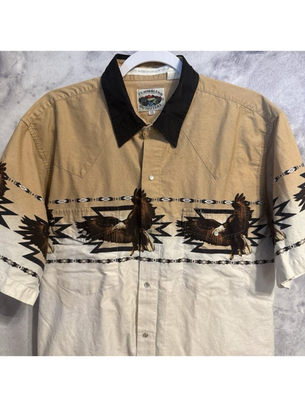 Cumberland Outfitters Pearl Snap Aztec Western Shirt Cowboy XL Short Sleeve